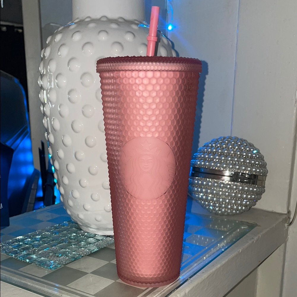 New Starbucks Vday Pink Tumbler with Straw